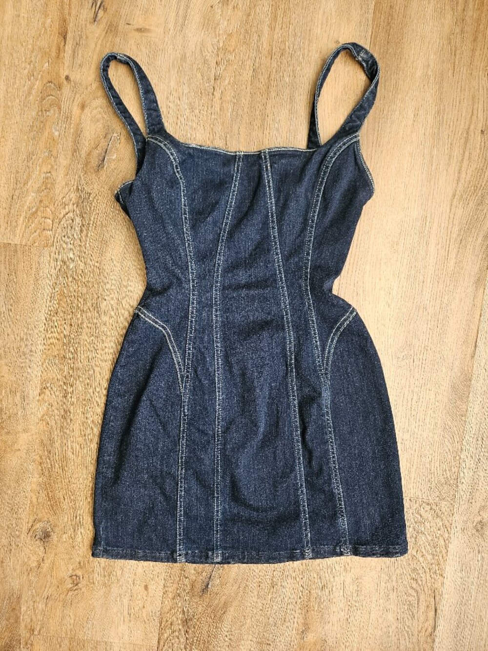 Zara mini dark denim fitted slimming women's dress size small